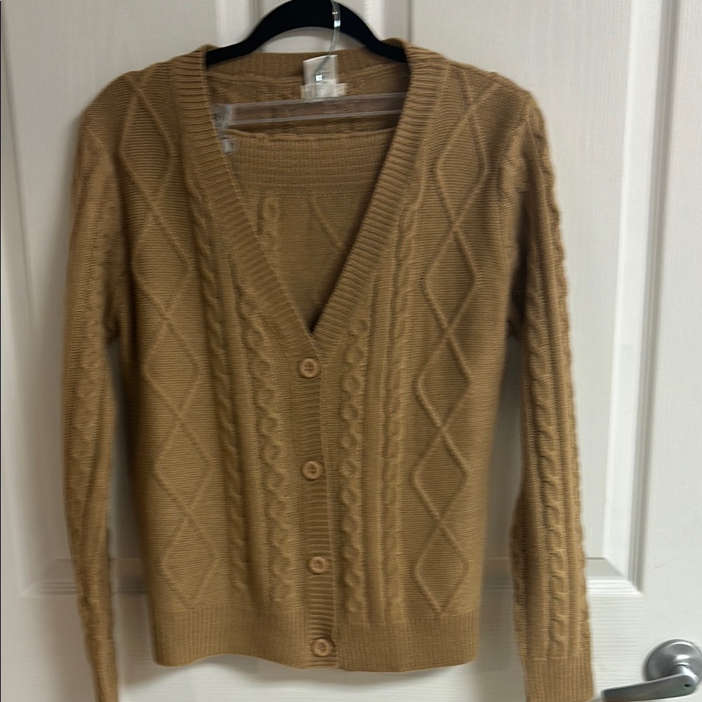 Tan Cable Knit Women's Sweater